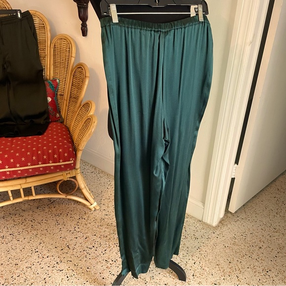 Max Mara Designer Forest Green SILK Slacks! NEW! Size 8 - Picture 4 of 15